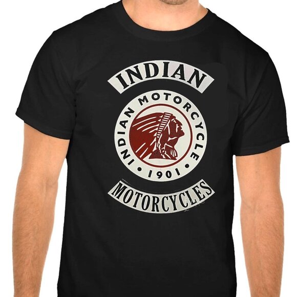 Indian Panhead Motorcycle Club Biker Logo Black T-Shirt 150 - Picture 1 of 5